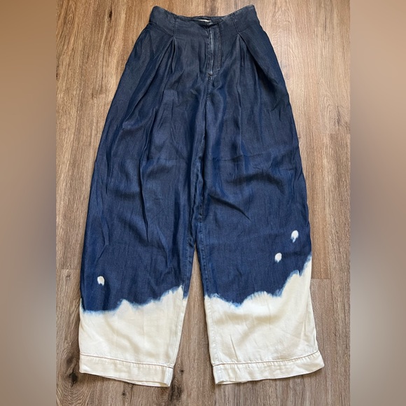 Fabrique designer Carlos Duarte Trousers in Soft 2 tones wide legs Jeans Size 2. - Picture 1 of 7